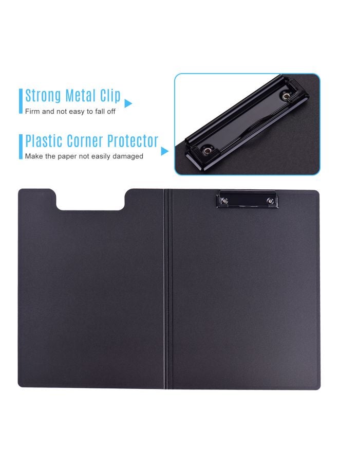 2-In-1 A4 Plastic Clipboard With Document Organizer Black - Image 4