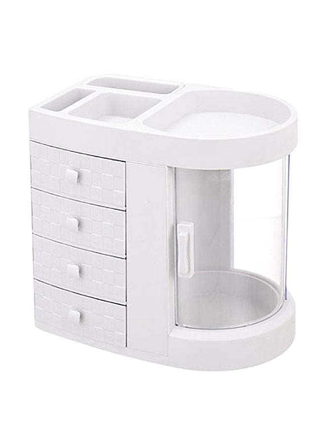 رف تخزين متعدد الوظائف من الأكريليك مكون من 4 طبقات أبيض 30.5x18.5x29.5سم - Image 1