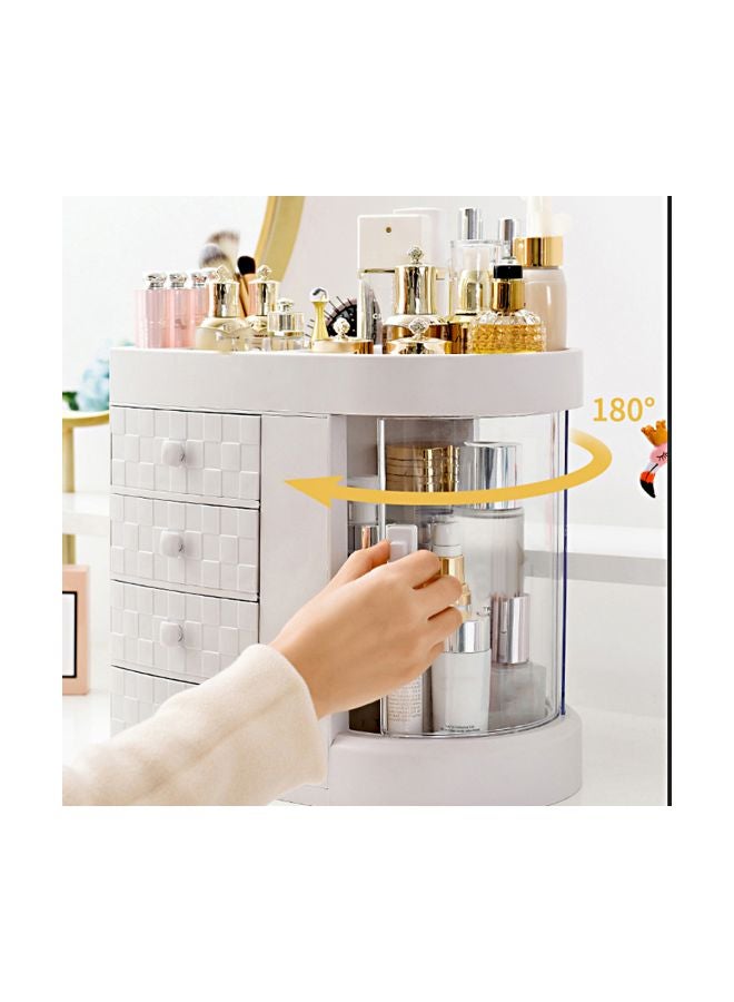 رف تخزين متعدد الوظائف من الأكريليك مكون من 4 طبقات أبيض 30.5x18.5x29.5سم - Image 2