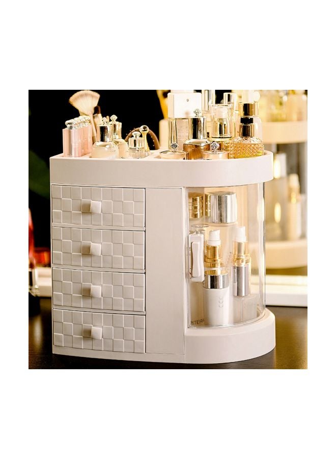 رف تخزين متعدد الوظائف من الأكريليك مكون من 4 طبقات أبيض 30.5x18.5x29.5سم - Image 3