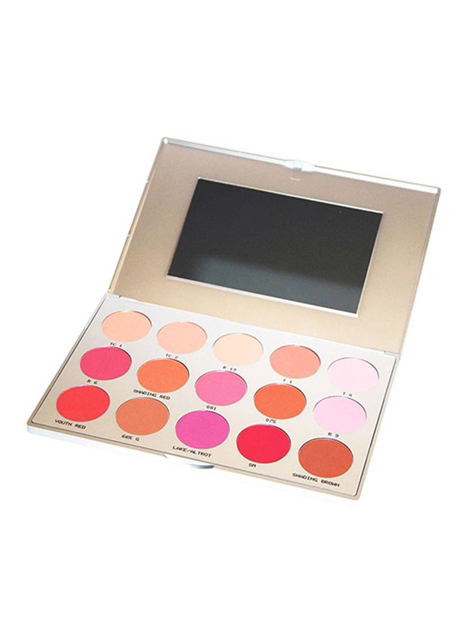 15-Color Make Up Blusher Palette Multicolour
