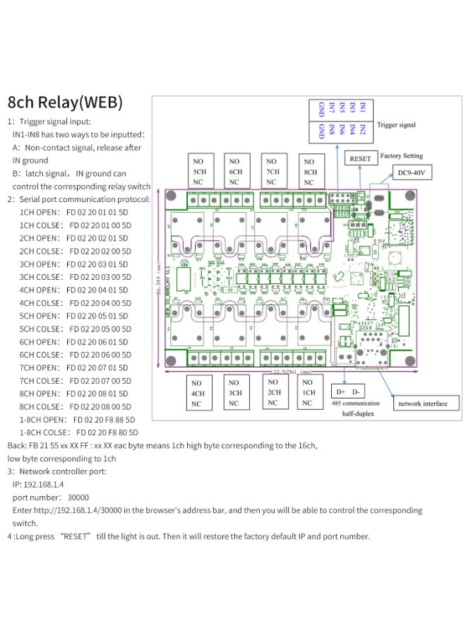 Generic - TCP/IP Remote Controller Module With 8 Channel Relay White - Image 1
