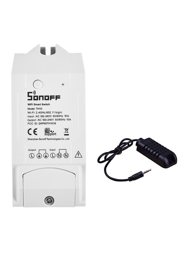 SONOFF - TH10 WiFi Smart Switch Remote Controller Temperature And Humidity Sensor White/Black - Image 1