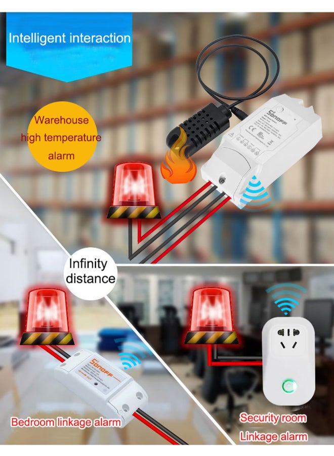 SONOFF - TH10 WiFi Smart Switch Remote Controller Temperature And Humidity Sensor White/Black - Image 1