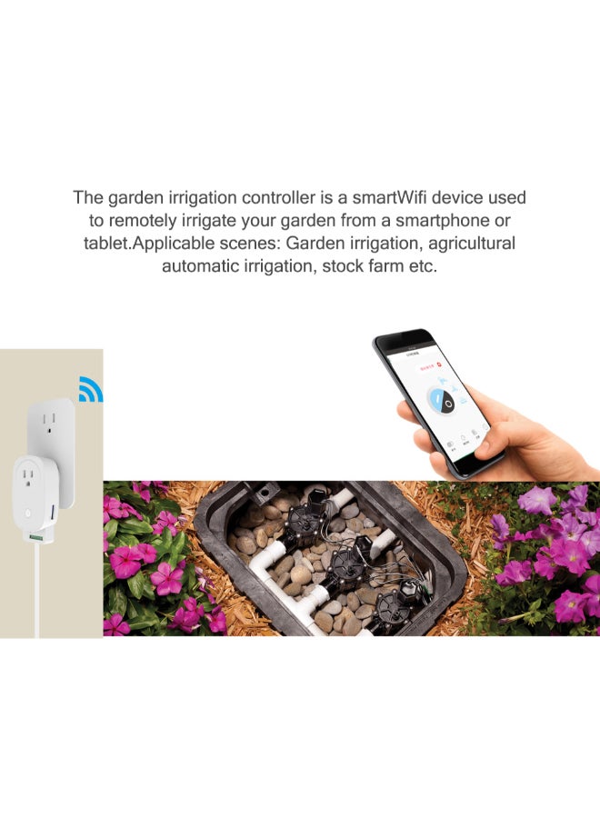 WIFIi Smart Controller Automatic Watering Irrigate APP Remote Switch White
