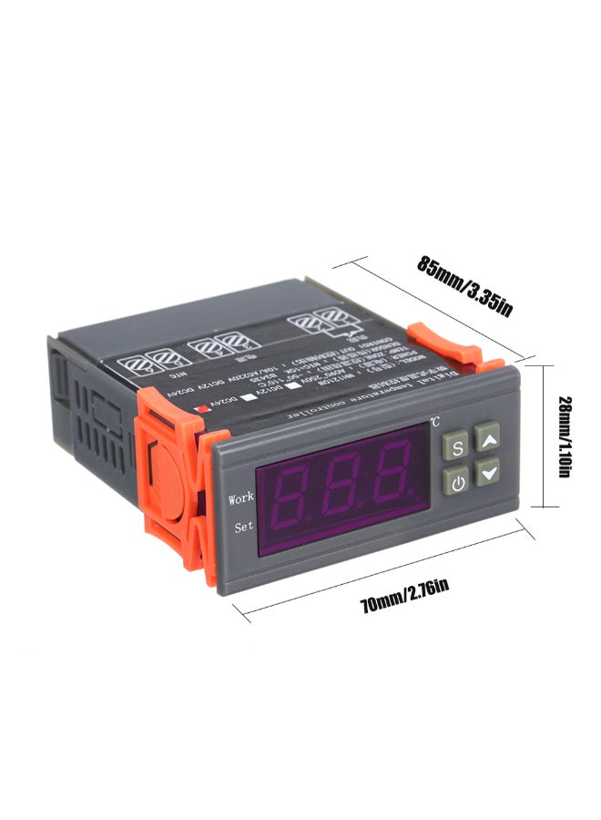 Generic - MH-1210W Intelligent Micro Computer Digital Temperature Controller With Sensor Grey/Orange - Image 1