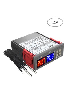 Generic Dual Digital Display Thermostat Temperature Controller With Double NTC Probe Grey/Orange  - Image 3