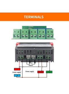 Generic Dual Digital Display Thermostat Temperature Controller With Double NTC Probe Grey/Orange  - Image 5