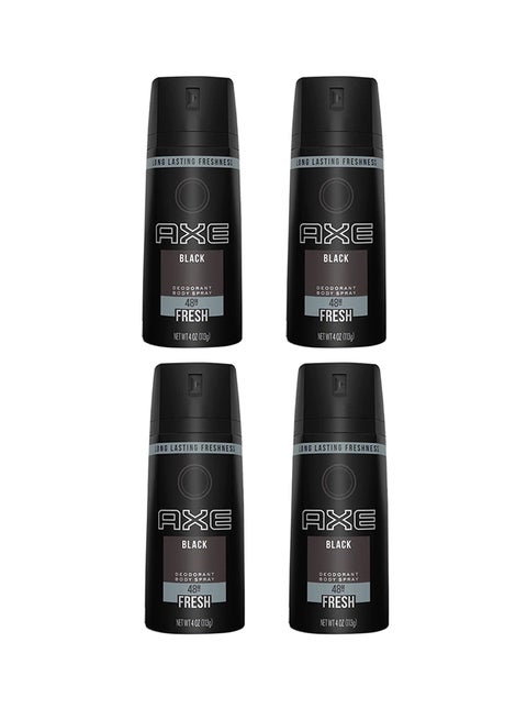 4-Piece Black Body Spray Deodorant