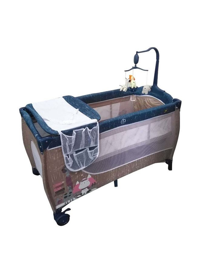 Baby love Double Layer Playpen And Bed With Hanging Mobiles Toys For Children  - Image 2