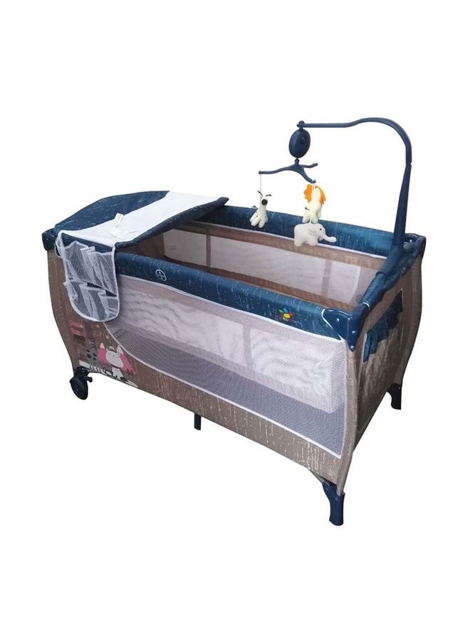 Baby love Double Layer Playpen And Bed With Hanging Mobiles Toys For Children  - Image 3
