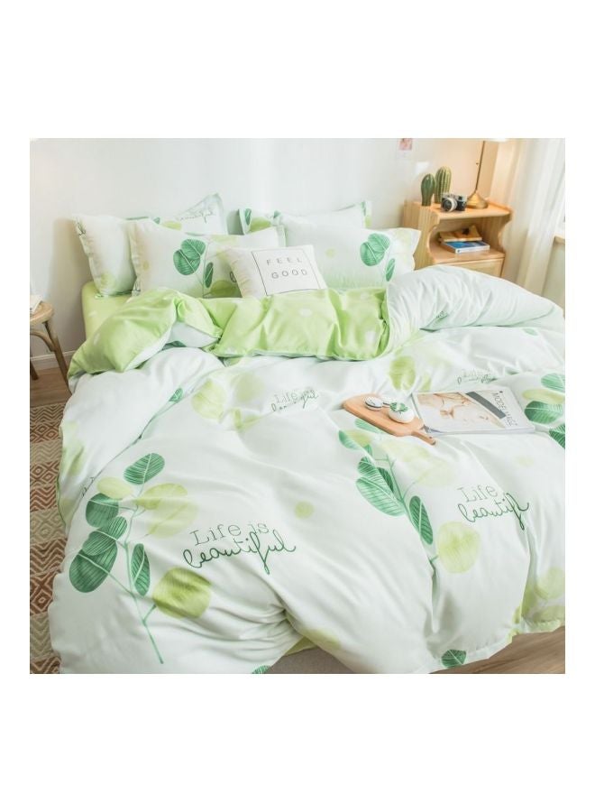 3-Piece Luxury Jacquard Duvet Cover Set Combination Pink/Green - Image 4