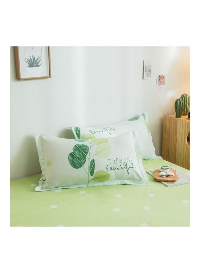 3-Piece Luxury Jacquard Duvet Cover Set Combination Pink/Green - Image 5