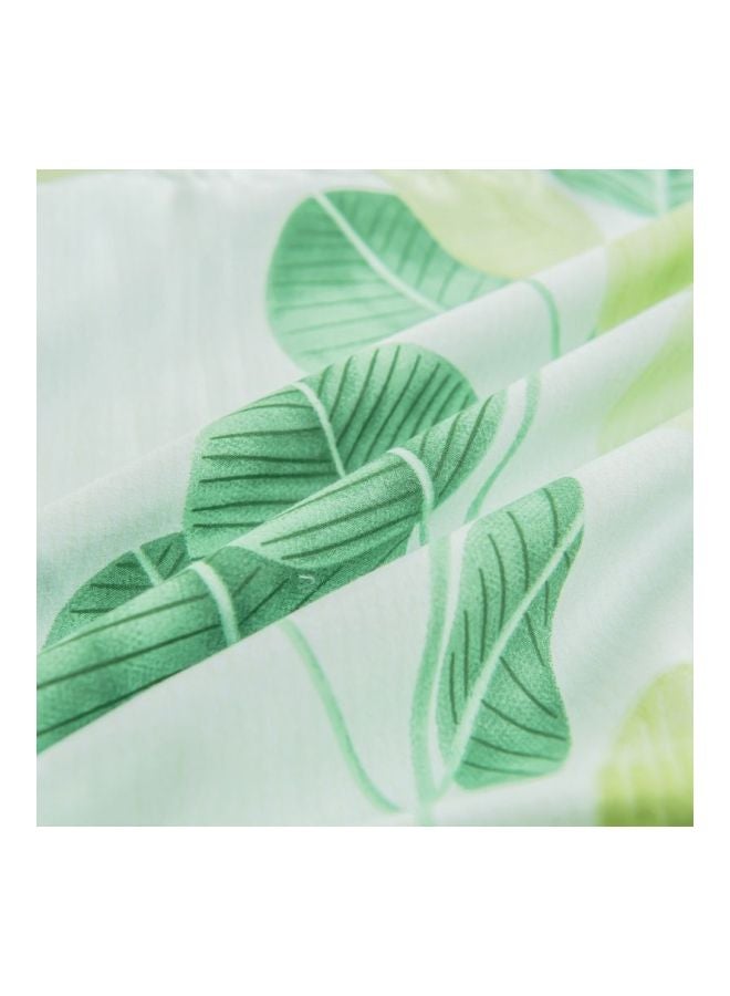 4-Piece Luxury Jacquard Duvet Cover Set Polyester Green/White - Image 2