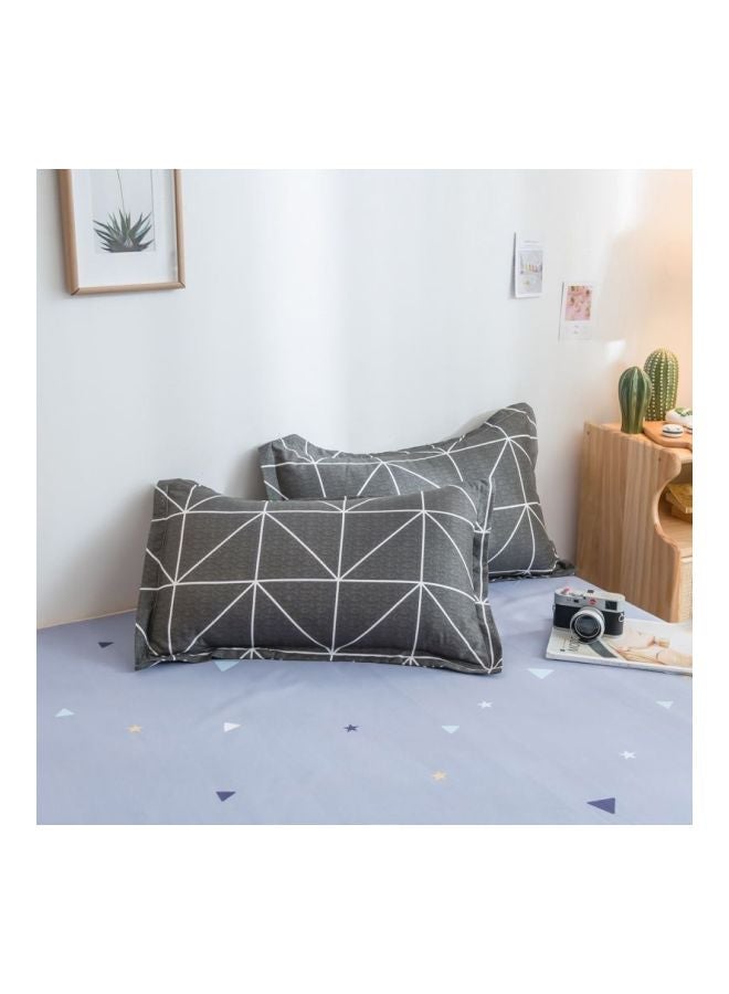 4-Piece Luxury Jacquard Duvet Cover Set Polyester Purple/Black/White - Image 5