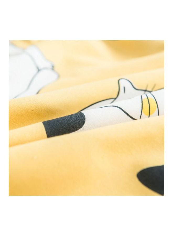 4-Piece Duvet Cover Set Combination Yellow/Black/White - Image 2