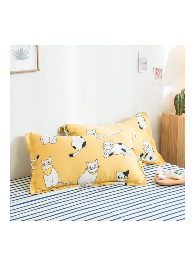 4-Piece Duvet Cover Set Combination Yellow/Black/White - Image 3