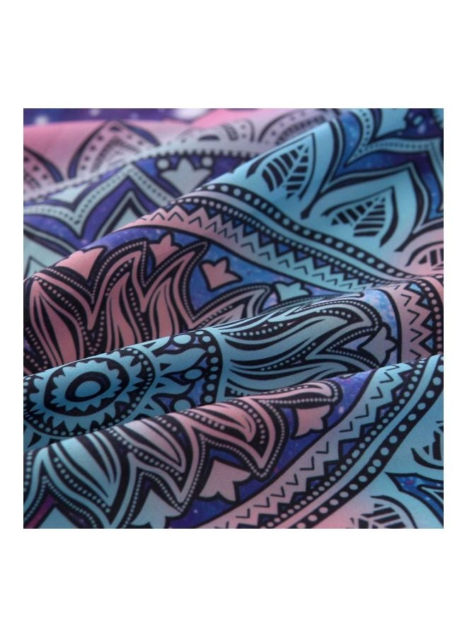 3-Piece Printed Bed Sheet Set Polyester Purple/White/Blue Twin - Image 3