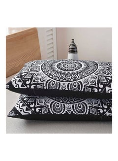 Generic 3-Piece Printed Bed Sheet Set Polyester Black/White King  - Image 2