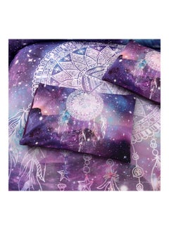 Generic 3-Piece Printed Bed Sheet Set Polyester Purple/White/Blue King  - Image 3