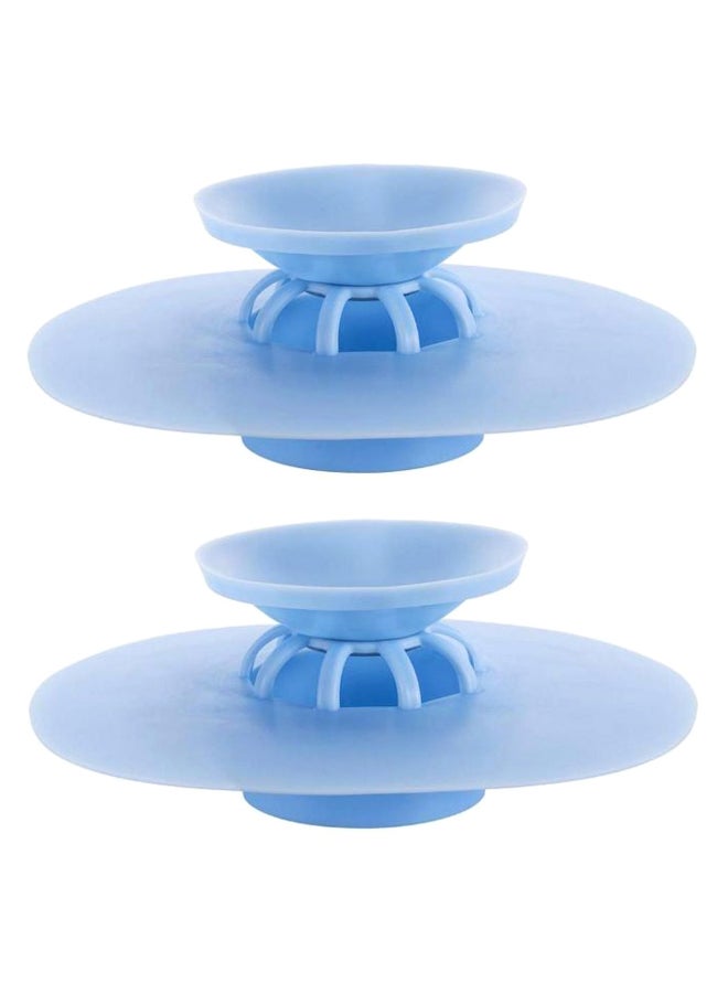 2-Piece Portable Drain Stopper Set Blue 49.8cm 
