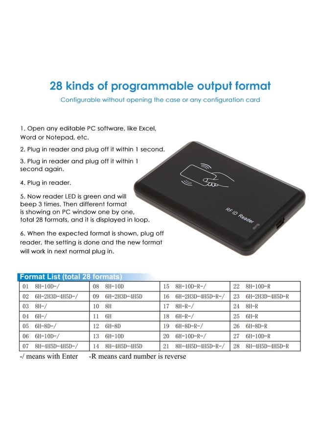 Generic RF ID Reader Set Black  - Image 4