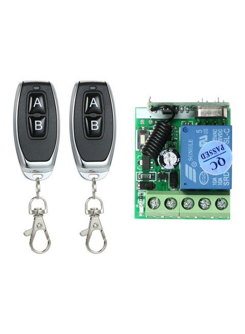 4-Piece Wireless Remote Control Switch Set Black/Silver