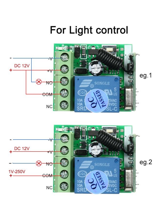 Generic - 4-Piece Wireless Remote Control Switch Set Black/Silver - Image 1