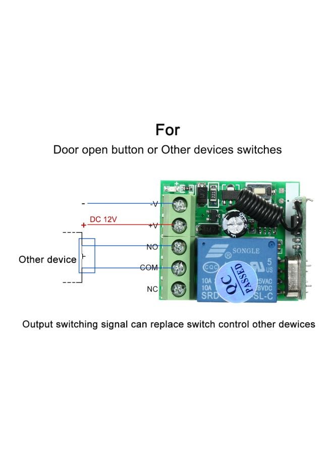 Generic - 4-Piece Wireless Remote Control Switch Set Black/Silver - Image 1