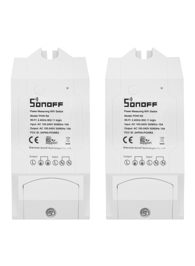 SONOFF - 2-Piece Sonoff Pow R2 ITEAD Wi-Fi Switch Set White - Image 1