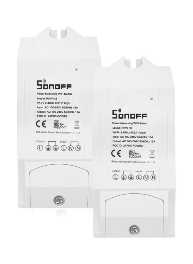 SONOFF - 2-Piece Sonoff Pow R2 ITEAD Wi-Fi Switch Set White - Image 1