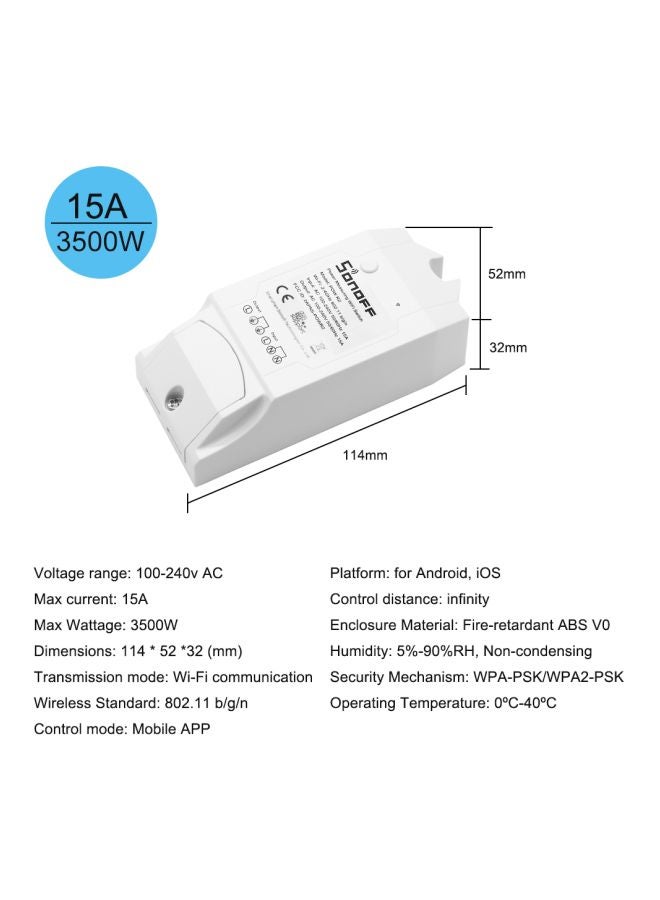 SONOFF - 2-Piece Sonoff Pow R2 ITEAD Wi-Fi Switch Set White - Image 1