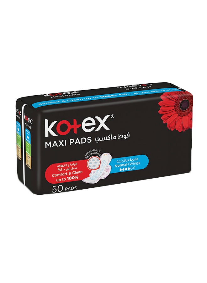 Kotex Maxi Normal With Wings Sanitary Pads, 100 Piece, Pack Of 2 - Image 2