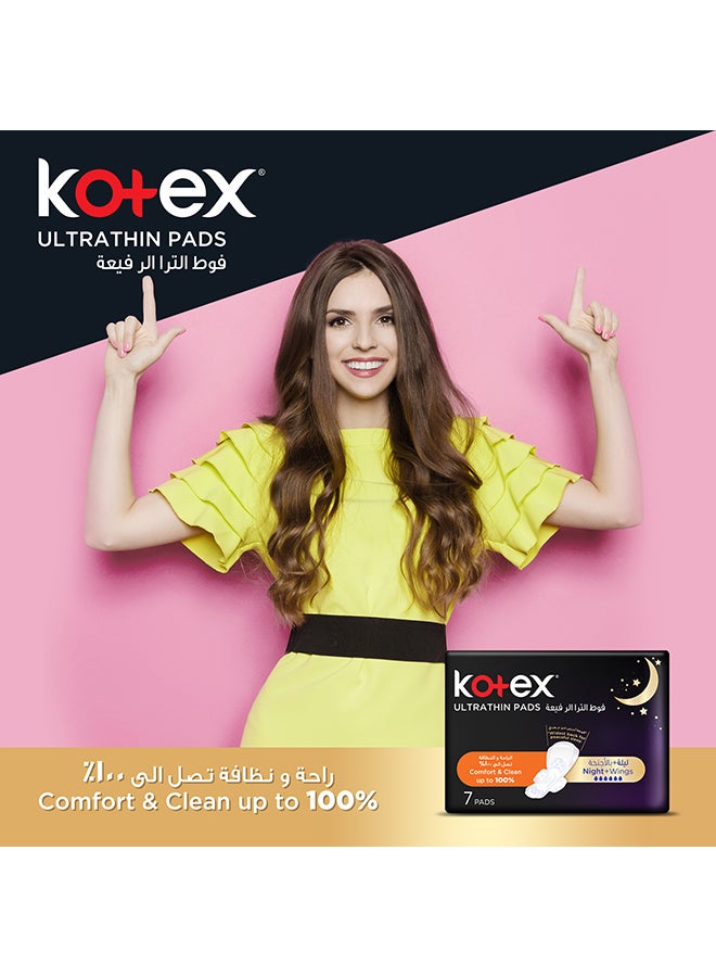Kotex - Ultra Thin Night With Wings 14 Sanitary Pads Pack Of 2 - Image 1