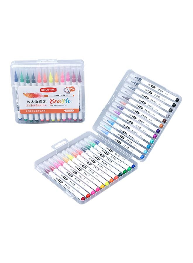 نورا طقم فرش ألوان مائية مكون من 24 قطعة أحمر/أخضر/وردي - Image 1