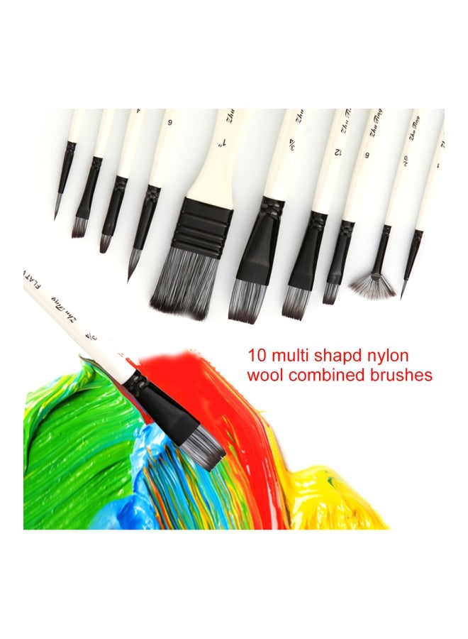 Generic - 10-Piece Paint Brushes Set White/Black - Image 1