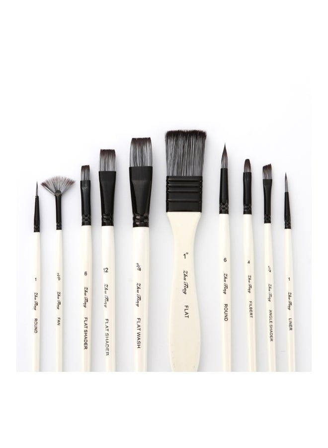 Generic - 10-Piece Paint Brushes Set White/Black - Image 1