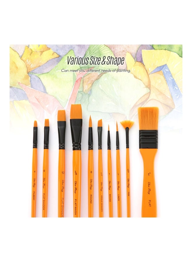 طقم فرش طلاء مكون من 10 قطع مع حقيبة . أصفر/أسود - Image 2