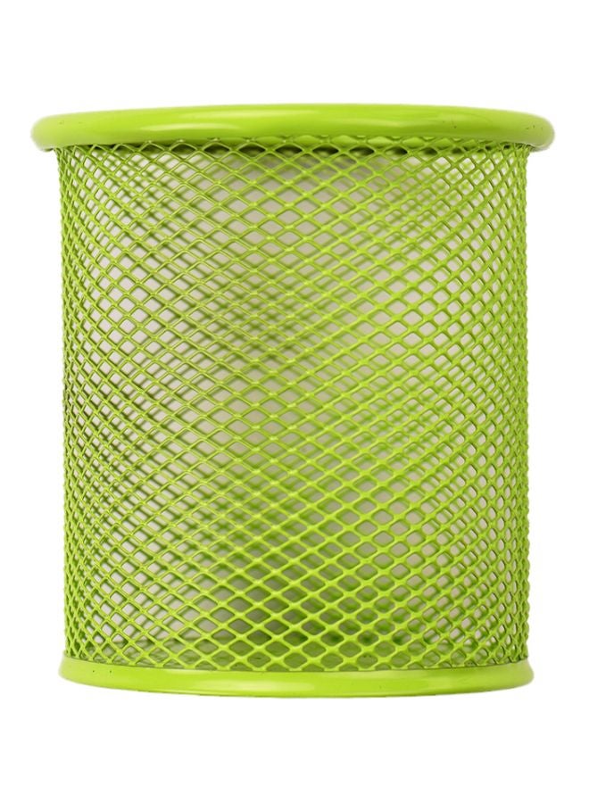 Metal Round Shape Pen And Pencil Holder Green - Image 1