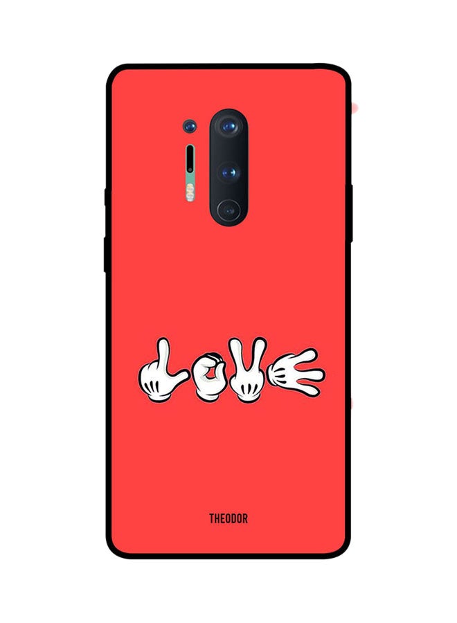 Theodor Protective Case Cover For Oneplus 8 Pro Red/White