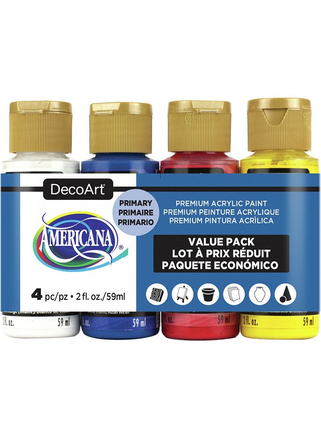 Deco Art - 4-Piece Americana Acrylic Paint Set Multicolour - Image 1