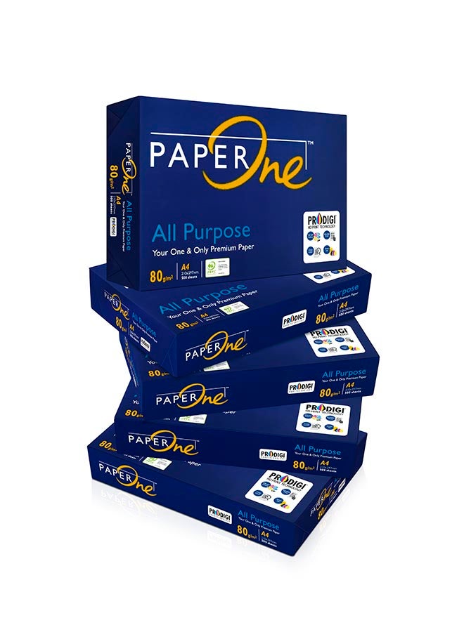 PaperOne - All Purpose Premium Copy Paper, 80 GSM, A4 Size, 5 Reams Per Carton Box A4 - Image 1