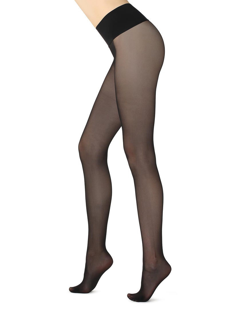 Calzedonia 20 Denier Seamless Totally Invisible Sheer Stockings Black