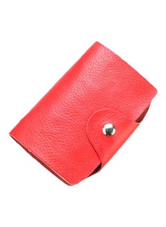 Bluelans Leather 26 Slots Business ID Card Case Rose Red 