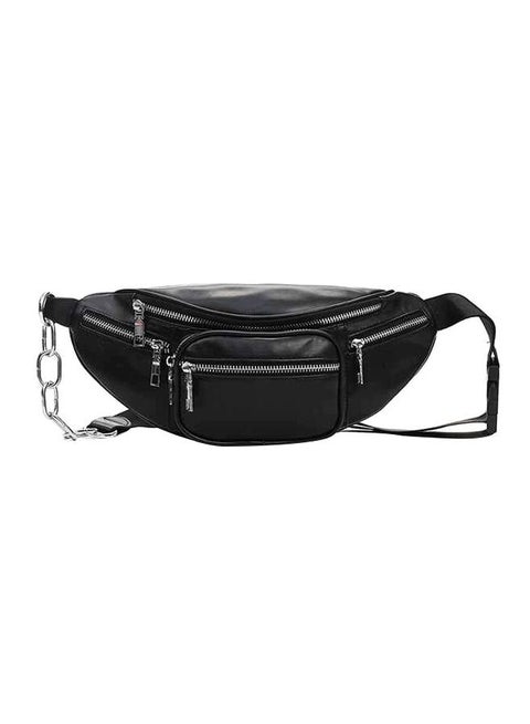 Zippered Waist Bag Black
