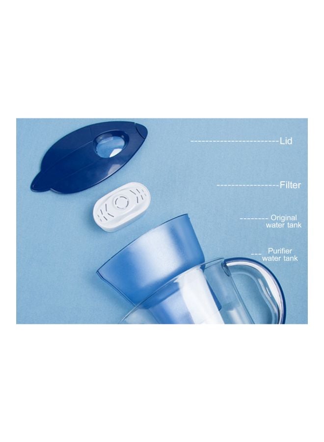 Activated Charcoal Water Filter Pitcher Blue/Clear 27X11X26centimeter  - Image 2