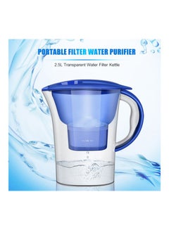 Generic Activated Charcoal Water Filter Pitcher Blue/Clear 27X11X26centimeter  - Image 3