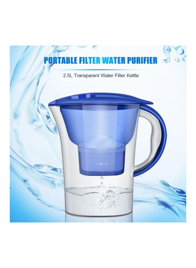 Activated Charcoal Water Filter Pitcher Blue/Clear 27X11X26centimeter  - Image 3