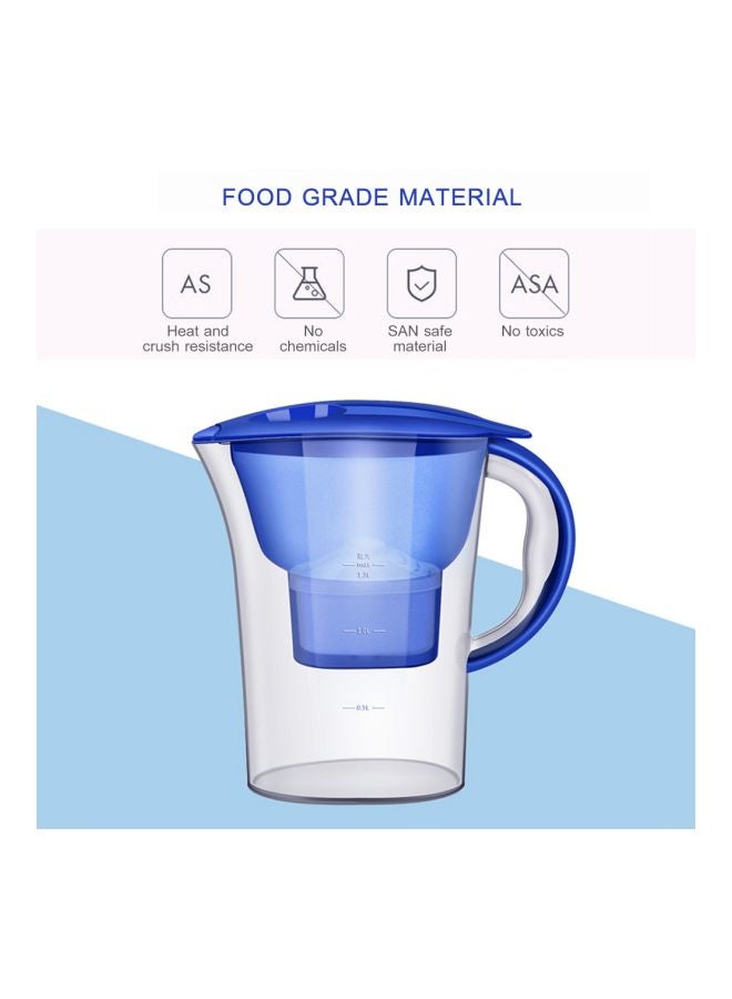 Activated Charcoal Water Filter Pitcher Blue/Clear 27X11X26centimeter  - Image 5