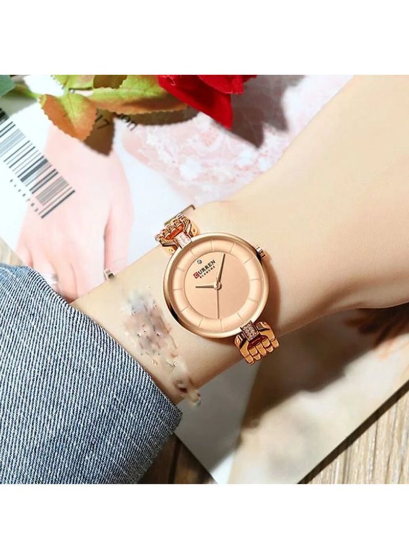 CURREN - Women's Casual Stainless Steel Analog Wrist Watch 9052 - 32 mm - Gold - Image 1